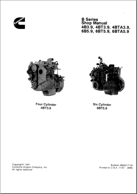 Cummins B3 9 B4 5 B4 5 Rgt And B5 9 Series Engines заводская